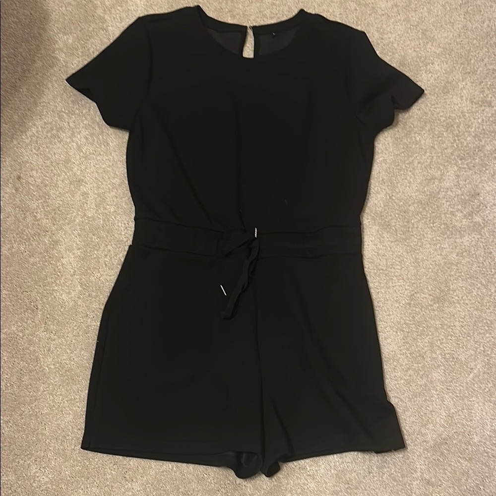 Black Short Sleeve Romper